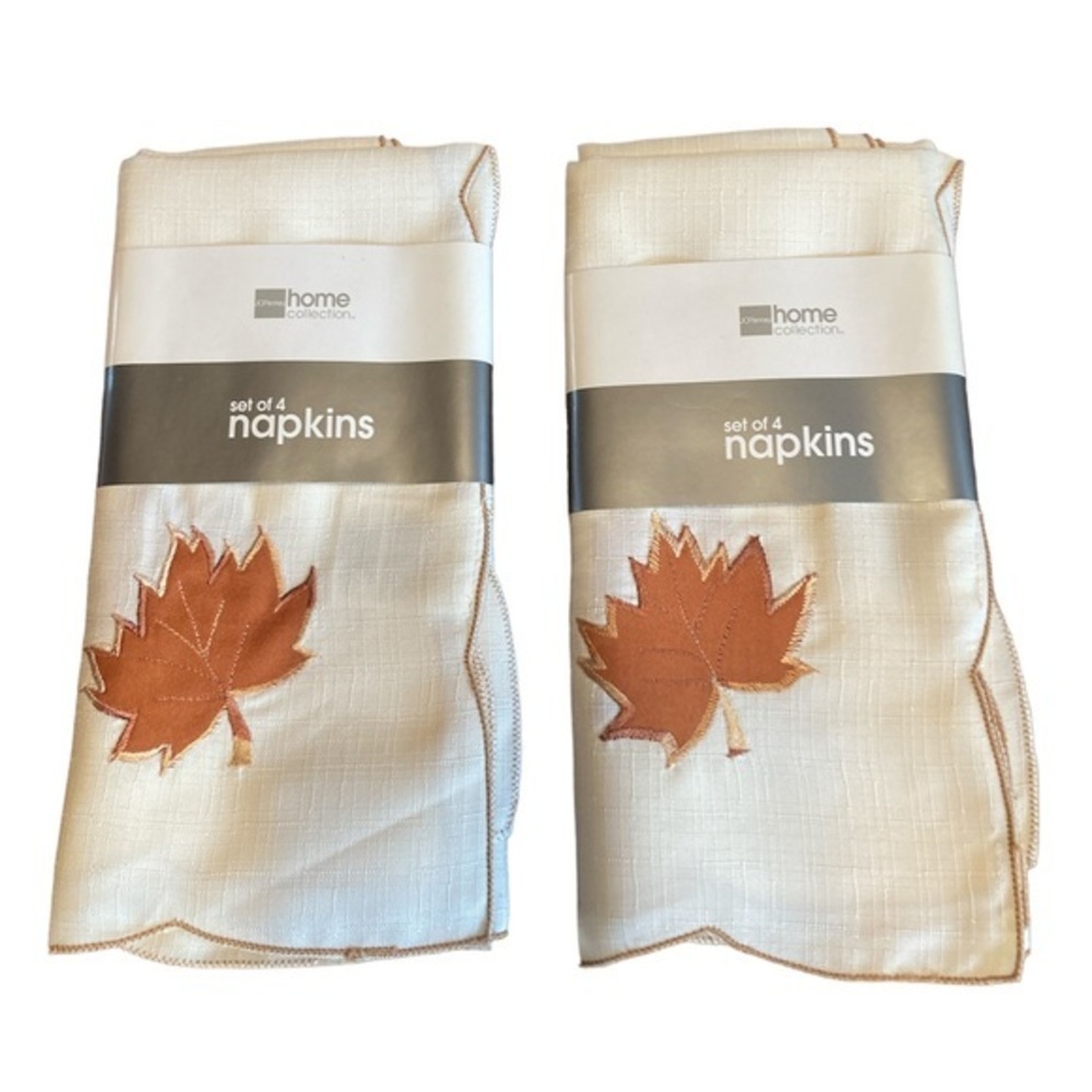 🌸NWT JCP Home Collection Set of 8 Leaf Napkins